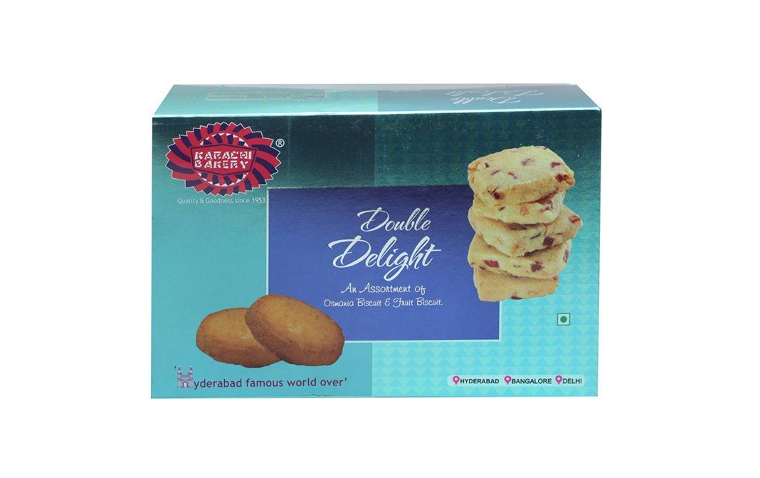 Karachi Bakery Double Delight, An Assortment of Osmania & Fruit Biscuit   Box  400 grams